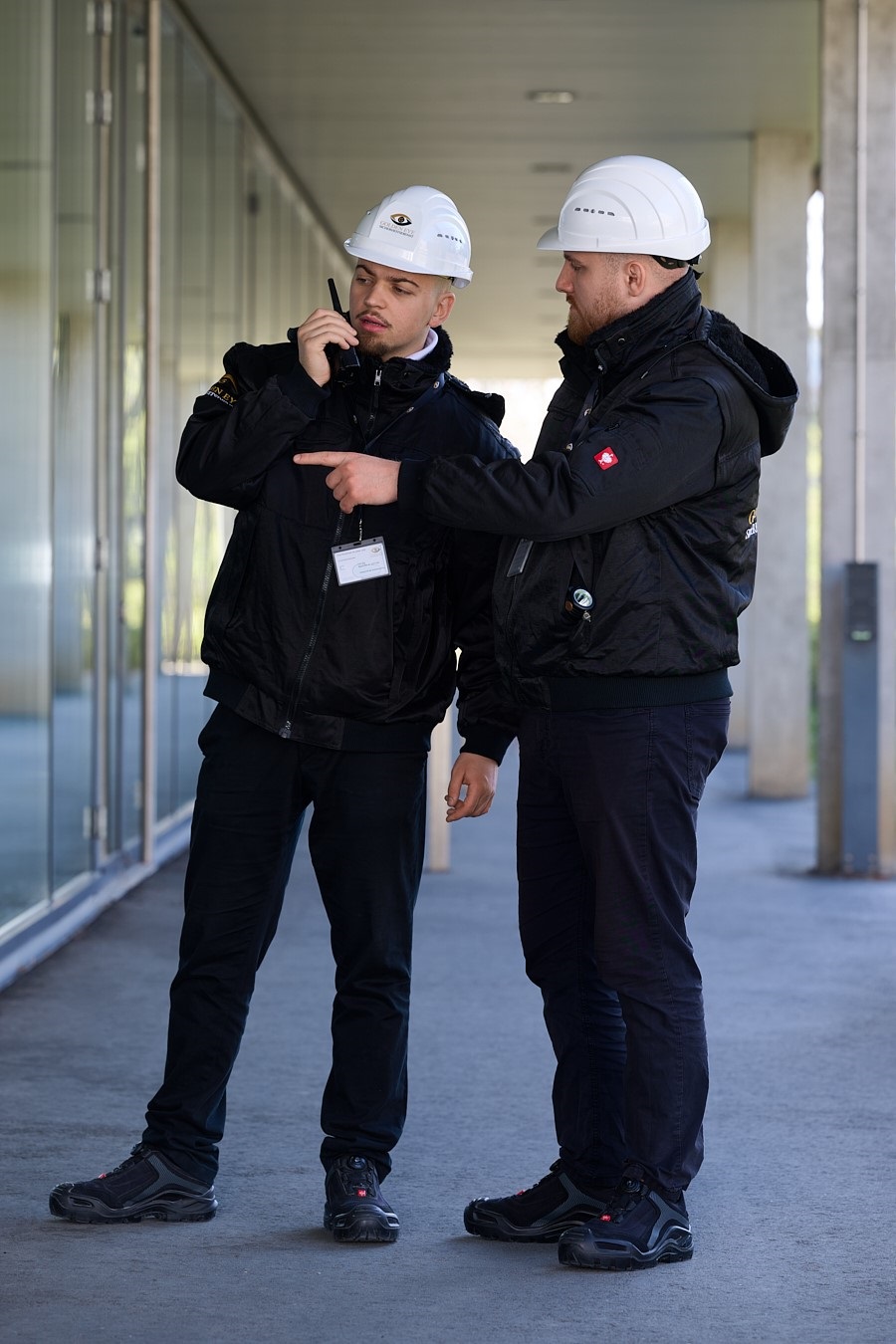 Sicherheitsmitarbeiter beim Objektschutz im Industriegebiet in Backnang